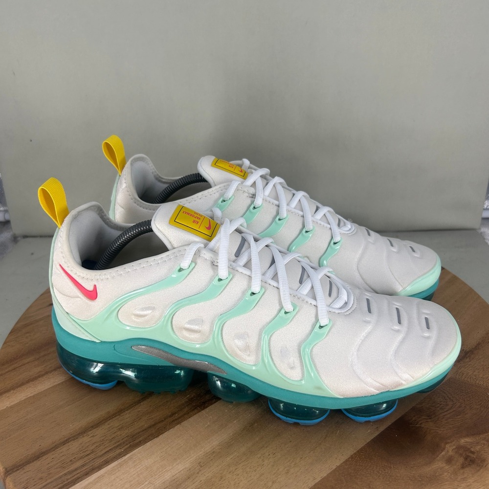 Nike Air VaporMax Plus White Mint Green Blue DQ7645-100 Mens Size 12 Sneakers